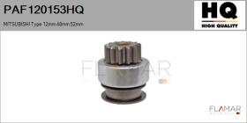 HQ PAF120153HQ - Piñón, arrancador MITSUBISHI Type 12mm 48mm 52mm