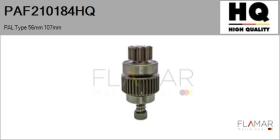 HQ PAF210184HQ - Piñón, arrancador PAL Type 56mm 107mm