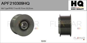 HQ APF210309HQ - Polea, alternador INA Type PFR8 17 mm 65,70 mm 38,20 mm
