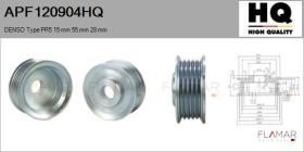 HQ APF120904HQ - POLEAS NUEVO DENSO Type 5Ribs 15 mm 55,00 mm 28 mm