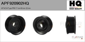 HQ APF920902HQ - POLEAS NUEVO HITACHI Type 6Ribs 17 mm 60,00 mm 32 mm