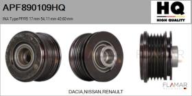 HQ APF890109HQ - POLEAS NUEVO INA Type PFR5 17,00 mm 54,11 mm 40,60 mm