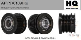 HQ APF570109HQ - POLEAS NUEVO INA Type PFR6 17,00 mm 48,71 mm 40,00 mm