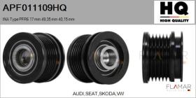 HQ APF011109HQ - POLEAS NUEVO INA Type PFR6 17,00 mm 49,35 mm 40,15 mm