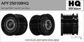 HQ APF250109HQ - POLEAS NUEVO INA Type PFR6 17,00 mm 49,71 mm 39,00 mm