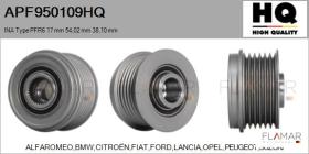 HQ APF950109HQ - POLEAS NUEVO INA Type PFR6 17,00 mm 54,02 mm 38,10 mm