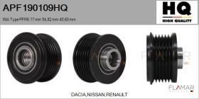 HQ APF190109HQ - POLEAS NUEVO INA Type PFR6 17,00 mm 54,82 mm 40,60 mm