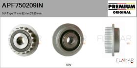 INA APF750209IN - POLEAS NUEVO ORIG. INA Type 17,00 mm 62,00 mm 33,60 mm