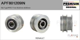 INA APF801209IN - POLEAS NUEVO ORIG. INA Type PFR3 17,00 mm 58,40 mm 48,50 mm