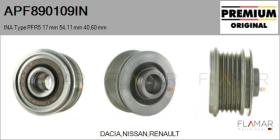 INA APF890109IN - POLEAS NUEVO ORIG. INA Type PFR5 17,00 mm 54,11 mm 40,60 mm