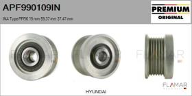 INA APF990109IN - POLEAS NUEVO ORIG. INA Type PFR6 15,00 mm 59,37 mm 37,47 mm