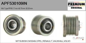 INA APF530109IN - POLEAS NUEVO ORIG. INA Type PFR6 17,00 mm 48,79 mm 38,30 mm