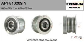 INA APF810209IN - POLEAS NUEVO ORIG. INA Type PFR6 17,00 mm 49,71 mm 36,10 mm