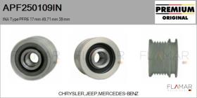 INA APF250109IN - POLEAS NUEVO ORIG. INA Type PFR6 17,00 mm 49,71 mm 39,00 mm