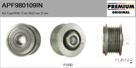 INA APF980109IN - POLEAS NUEVO ORIG. INA Type PFR6 17,00 mm 54,67 mm 37,00 mm