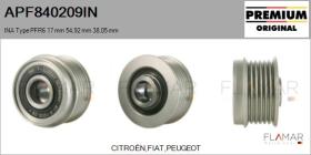 INA APF840209IN - POLEAS NUEVO ORIG. INA Type PFR6 17,00 mm 54,92 mm 38,05 mm