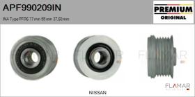 INA APF990209IN - POLEAS NUEVO ORIG. INA Type PFR6 17,00 mm 55,00 mm 37,60 mm