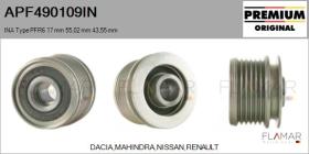INA APF490109IN - POLEAS NUEVO ORIG. INA Type PFR6 17,00 mm 55,02 mm 43,55 mm