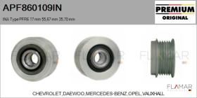 INA APF860109IN - POLEAS NUEVO ORIG. INA Type PFR6 17,00 mm 55,67 mm 35,70 mm