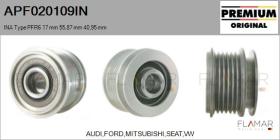 INA APF020109IN - POLEAS NUEVO ORIG. INA Type PFR6 17,00 mm 55,87 mm 40,95 mm