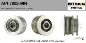 INA APF780209IN - POLEAS NUEVO ORIG. INA Type PFR6 17,00 mm 61,50 mm 41,30 mm