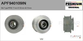 INA APF940109IN - POLEAS NUEVO ORIG. INA Type PFR6 17,00 mm 67,83 mm 40,10 mm