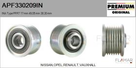 INA APF330209IN - POLEAS NUEVO ORIG. INA Type PFR7 17,00 mm 49,05 mm 38,30 mm