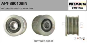 INA APF880109IN - POLEAS NUEVO ORIG. INA Type PFR8 17,00 mm 57,67 mm 36,10 mm