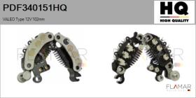 HQ PDF340151HQ - Rectificador, alternador VALEO Type 12V 102mm
