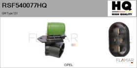 HQ RSF540077HQ - Resistencia en serie, electromotor de ventilador GM Type 12V