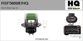 HQ RSF560087HQ - Resistencia en serie, electromotor de ventilador HYUNDAI Typ