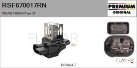 RENAULT NISSAN RSF670017RN - Resistencia en serie, electromotor de ventilador RENAULT Typ