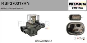 RENAULT NISSAN RSF370017RN - Resistencia en serie, electromotor de ventilador RENAULT Typ