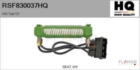 HQ RSF830037HQ - Resistencia en serie, electromotor de ventilador VAG Type 12