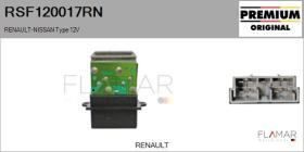 RENAULT NISSAN RSF120017RN - RESISTENCIAS VENTILADOR CALEFACCION
