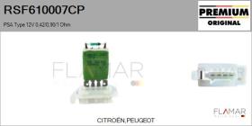 PSA RSF610007CP - RESISTENCIAS VENTILADOR CALEFACCION