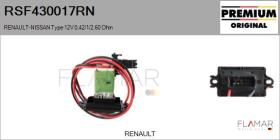 RENAULT NISSAN RSF430017RN - RESISTENCIAS VENTILADOR CALEFACCION