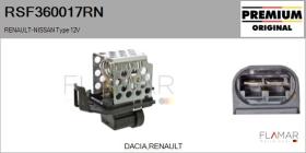 RENAULT NISSAN RSF360017RN - RESISTENCIAS VENTILADOR CALEFACCION