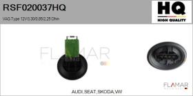 HQ RSF020037HQ - RESISTENCIAS VENTILADOR CALEFACCION