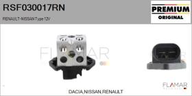 RENAULT NISSAN RSF030017RN - RESISTENCIAS VENTILADOR CALEFACCION