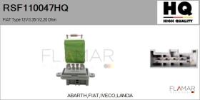 HQ RSF110047HQ - RESISTENCIAS VENTILADOR CALEFACCION
