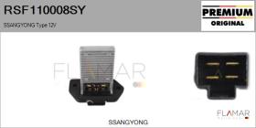 SSANGYONG RSF110008SY - RESISTENCIAS VENTILADOR CALEFACCION