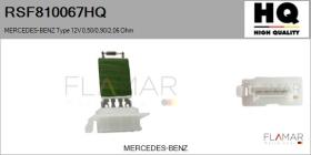 HQ RSF810067HQ - RESISTENCIAS VENTILADOR CALEFACCION