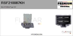 HYUNDAI-KIA RSF210087KH - RESISTENCIAS VENTILADOR CALEFACCION
