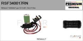RENAULT NISSAN RSF340017RN - RESISTENCIAS VENTILADOR CALEFACCION
