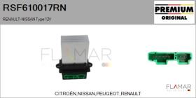 RENAULT NISSAN RSF610017RN - RESISTENCIAS VENTILADOR CALEFACCION
