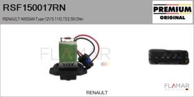 RENAULT NISSAN RSF150017RN - RESISTENCIAS VENTILADOR CALEFACCION