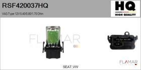 HQ RSF420037HQ - RESISTENCIAS VENTILADOR CALEFACCION