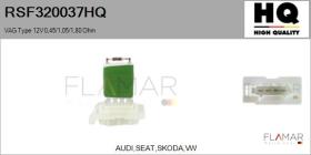 HQ RSF320037HQ - RESISTENCIAS VENTILADOR CALEFACCION