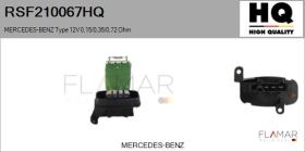 HQ RSF210067HQ - RESISTENCIAS VENTILADOR CALEFACCION